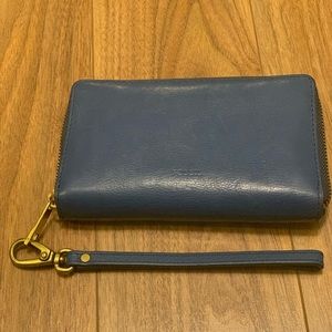 Fossil Blue Caroline Smartphone Zip Around Wallet